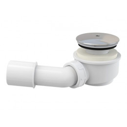 Выпускной комплект для душевого поддона заниженный, хромированный пластик, Alcaplast