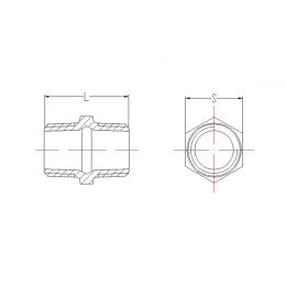 Ниппель 1/2" нар.-нар. чугун оцинк., (2 шт. инд. упак.),  AV Engineering