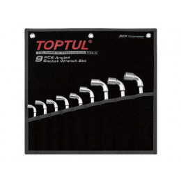 Набор ключей торцевых 8-19мм 9пр. (черное полотно) TOPTUL