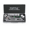Набор головок 1/2" 10-32мм 18предм. 6гр. метал.кейс TOPTUL