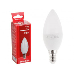 Лампа светодиодная C37 СВЕЧА 9Вт 230В E14 4500K AURORA