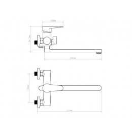 Смеситель для ванны D35-C, серия 200 ECONOCE