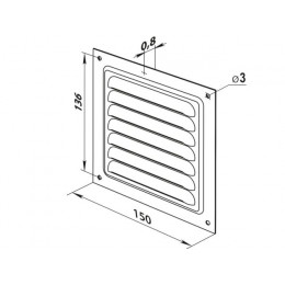 Решетка вентиляционная Met 1515 стальная ZERNBERG