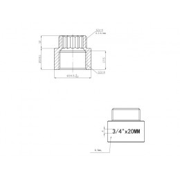 Удлинитель 3/4" вн.-нар. х 20 мм, AV Engineering (инд. упак.)