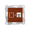 Розетка телефонная 1хRJ12 (скрытая, без рамки) вишня, RITA, MUTLUSAN