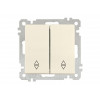 Выключатель проходной 2-клав. (скрытый, без рамки, пруж. зажим) кремовый, DARIA, MUTLUSAN