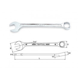 Ключ комбинированный 27мм 15° TOPTUL