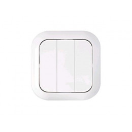 Выключатель 3 клав. (cкрытый, 6А) белый, Гармония,  BYLECTRICA