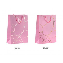 Пакет подарочный с ручками, 42х31х12 см., розовый, серия Amelia, PERFECTO LINEA