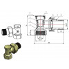 Кран вентильный угловой 1/2" вн.-нар. для радиатора, AV Engineering