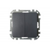 Выключатель 2 клав. (cкрытый, 10А) графит, Стиль, Bylectrica