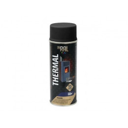 Краска-эмаль аэроз. термостойкая силиконовая черный INRAL 400мл (9011)
