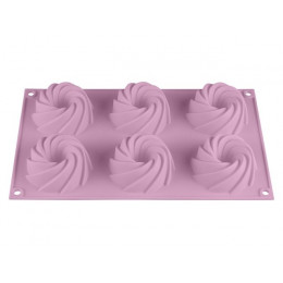 Форма для выпечки, силиконовая, прямоугольная на 6 кексов, 29.2 х 17.3 х 3.5 см, лило,PERFECTO LINEA