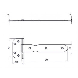 Петля-стрела 200 мм, белый цинк STARFIX