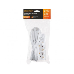 Удлинитель 3м (3 роз., 3,5кВт, с/з, ПВС 3х1,5) Юпитер