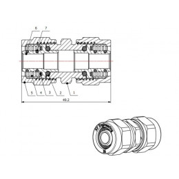 Муфта 16(2.0) для труб PEX, AV Engineering (инд. упак.)