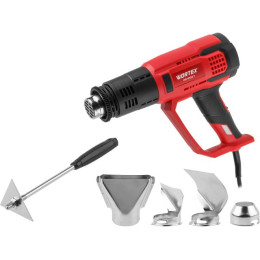 Термовоздуходувка WORTEX HG 6124 T в кор. + набор сопл 2000 Вт, 2 режима., 60-600 °С
