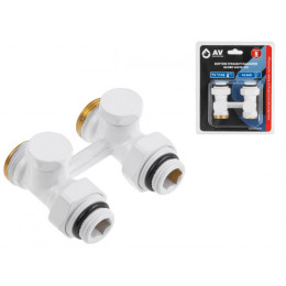 Клапан прямой вентильный 3/4" нар. для радиатора (мультифлекс), Белый, AV Engineering (инд. упак.)