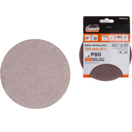 Шлифлист 125мм круг Р80 сетка, самосцепл. 5шт. GEPARD (GP5019-80)