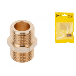 Ниппель 3/8" нар.-нар., AV Engineering (инд. упак.)