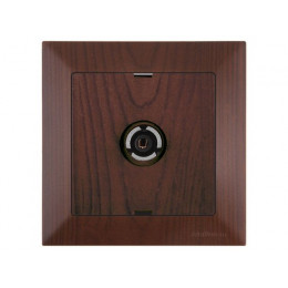Розетка телевиз. 1-ая (скрытая, с/з, 11dB, переходная) орех, DARIA, MUTLUSAN