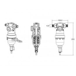 Фильтр самоочищающийся 1/2" нар., с манометром, AV Engineering (инд. упак.)