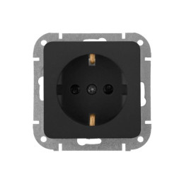 Розетка 1-ая (скрытая, с/з) карбон, Astrum, BYLECTRICA