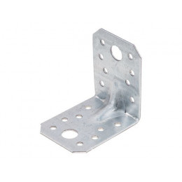 Уголок крепежный усиленный 53х65х65 мм С 2.0 мм белый цинк STARFIX