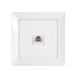 Розетка 1-ая телефонная (скрытая) белая, Стиль, BYLECTRICA