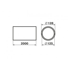 Воздуховод 2020 жесткий круглый 125мм х 2м ZERNBERG