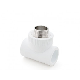 Тройник ПП комб. нар. 25х3/4", бел. РТП