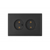 Розетка 2-ая (скрытая, б/з) графит, Carre, BYLECTRICA