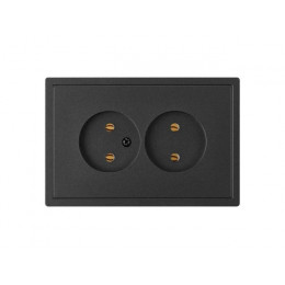 Розетка 2-ая (скрытая, б/з) графит, Carre, BYLECTRICA