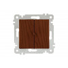 Выключатель 2-клав. (скрытый, без рамки, пруж. зажим) орех, RITA, MUTLUSAN