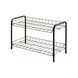 Этажерка для обуви 2-х секционная, 660х280х440 мм, черный, NIKA