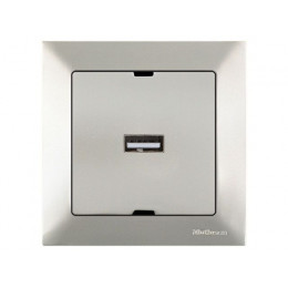 Розетка 1-ая USB (скрытая) титан, DARIA, MUTLUSAN