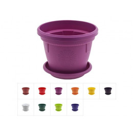 Кашпо с поддоном Gerber (Гербера) d-12 cм, DRINA