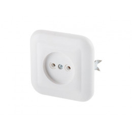 Розетка 1-ая (скрытая, б/з) белая, Эконом, Юпитер