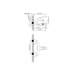 Смеситель для ванны (Lt) D35, серия URS AV Engineering