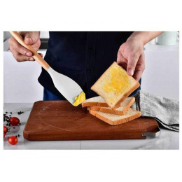 Лопатка силиконовая, 32 х 6 см, EcoVillage, белая, PERFECTO LINEA