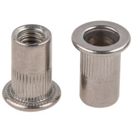 Заклепка резьбовая М6 нерж.сталь (А2), цилиндрический бортик (250 шт в карт. уп.)