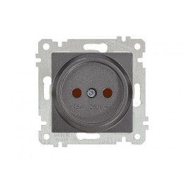 Розетка 1-ая (скрытая, без рамки, б/з, шторки) дымчатая, RITA, MUTLUSAN