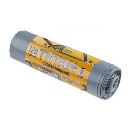 Мешки для мусора, 120 л, 5 шт, "Титан", серо-черные, РОМАШКА