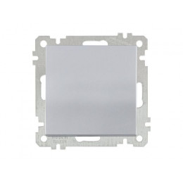 Выключатель 1-клав. двухполюсный (скрытый, винт. зажим) серебро, ELITRA, MUTLUSAN