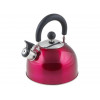 Чайник со свистком, нержавеющая сталь, 2.5 л, серия Holiday, вишневый металлик, PERFECTO LINEA