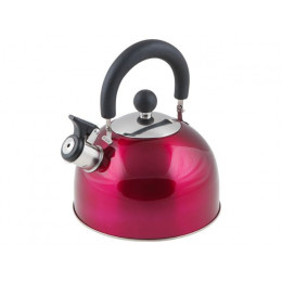 Чайник со свистком, нержавеющая сталь, 2.5 л, серия Holiday, вишневый металлик, PERFECTO LINEA