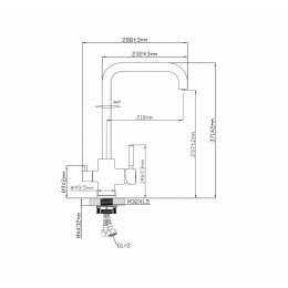 Смеситель латунный для кухни "Oasis" L1006GF (М32×1,5, 29,7см)