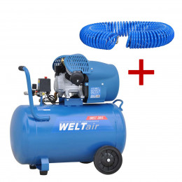 АКЦИЯ! Возд.компрессор WELT AR100V (до 440 л/мин,8 атм,100л,230В,2.2кВт) + Шланг PH08(PU, 20м)