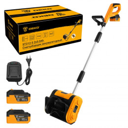 Снегоуборщик аккумуляторный DEKO ST212-5 (20В, 2х5Ач, совм Katana/Makita, 2800об/мин, 254/160мм, 6м)