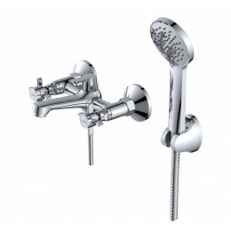 Смеситель настенный латунный для ванной комнаты "Oasis" L2009CH_Deg (G1/2, 17,1см)